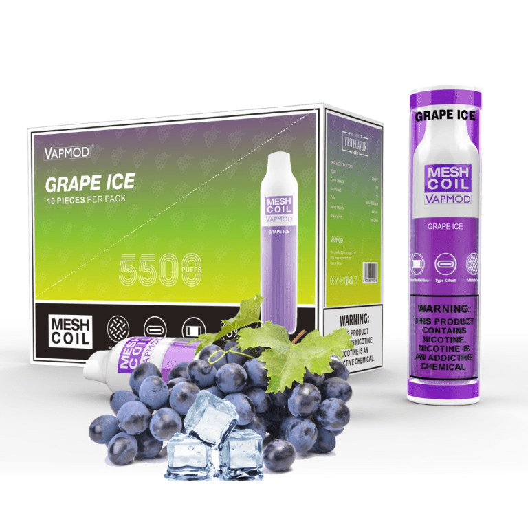 پاد یک بار مصرف وپ ماد VAPMOD Disposable Pod Grape Ice 5500 Puff