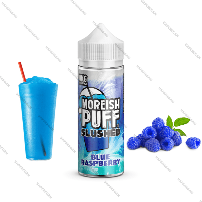 جویس موریش پاف یخ در بهشت توت آبی Moreish Puff Blue Raspberry Slushed (120ml)